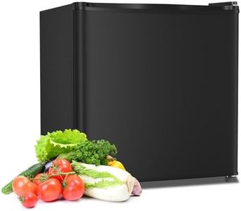 Electactic 1.7 Cu.ft Mini Fridge with Freezer, Compact Refrigerator, Single Reversible Door, Ultra Quiet, Energy Efficient for Office, Dorm, Bedroom, Apartment, Black