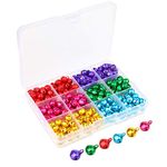 300 Pcs Jingle Bells Craft Bells Colorful Metal Bells 10mm Mini Bells for Crafts, Cat Collars and Jewelry Making with Storage Box, 6 Colors