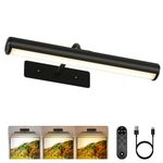 EZVALO 13 Inch Wireless Picture Light, 4000mAh Rechargeable Battery LED Art Light with Remote, Dimmable 3 Color Temps Painting Light for Hallway, Bedroom, Living Room (Black)