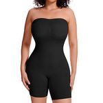 JOYSHAPER Strapless Shapewear Bodysuit with Built in Bra Tummy Control Slimming Body Shaper for Women Butt Lifter, Black, Large