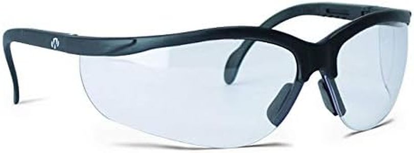 Walker's Sport High-Grade Polycarbonate Lenses Half Frame Soft Rubber Nose Piece Adjustable Safety Shooting Glasses, Clear