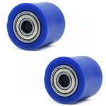 ANCLLO 2pcs Chain Pulley Roller, 8mm Chain Roller Tensioner Pulley Wheel Guide For Motorcycle Dirt Bike Enduro (Blue)