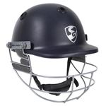 SG OPTIPRO Cricket Helmet | Navy Blue | Size: Large | For Men & Boys | Adjustable Steel Grill | Breathable Inner Padding | Lightweight