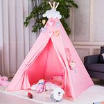 Walgreen® Kids Teepee Tent For Kids Childs Wigwam Garden Indoor Outdoor | Kids Play Tent Toys | Kids Teepee Play Tent | for Girls & Boys (Pink)