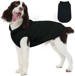 FUAMEY Fleece Vest, Warm Sweatshirt Puppy Stretchy Sweater Pullover Turtleneck Coat Winter Jacket With Leash Hole, Dachshund Sweaters Yorkie Clothes for Small Medium Large Dogs Black XXL