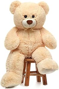 DOLDOA Giant Teddy Bear Soft Stuffed Animals Plush Big Bear Toy for Kids,Girlfriend 35.4 inch(Beige)