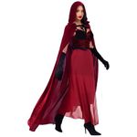 Spooktacular Creations Women Dark Red Riding Hood Costume with Red Riding Dress, Cape, Semi-Skirt, Gloves, Women Little Devil Costume for Halloween Costume Women 2024, Cosplay Parties-XXL