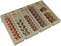 BankSupplies Self-Counting Loose Coin Tray | Nude/White | Coin Holder & Organizer | Holds 6 Change Denominations | Non-Slip | Pennies, Nickels, Dimes, Quarters, Halves & SBA Dollars