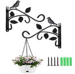 Hxeilzge 2 Packs Hanging Basket Brackets Wall Hanging Hooks 12 Inch Iron Plant Hanger Wall Hooks for Garden Plants/Lantern/Light/Bird Feeder