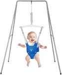 Baby Jumper with Stand, Baby Jumpers and Bouncers, Baby Exerciser Suitable for 6-24 Months, Easy to Assemble & Store Jumper for Baby (Blue)