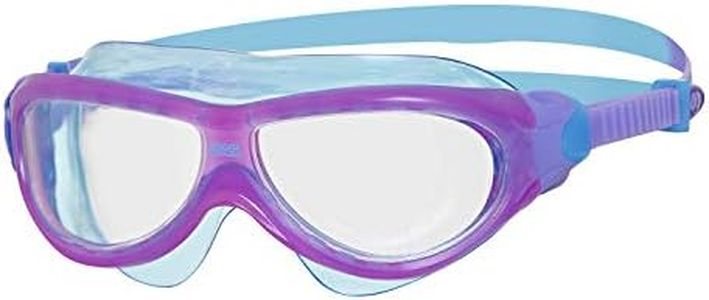 Zoggs Phantom Junior Swimming Goggles, UV Protection Swim Goggles, Quick Adjust children’s Goggles Straps, Fog Free Clear Swim Goggle Lenses, Swimming Goggles Kids 6-14 years, Clear, Purple/Blue