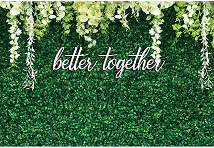 Leyiyi 10x7ft Better Together Backdrop Wedding Party Greenery White Floral Banner Bridal Shower Couple Party Supplies Green Leaves Wall Background Decor Photo Booth Studio Props Favors Gift Banner