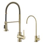Kraus KPF-1690-FF-100BG Britt Commercial Style Kitchen Purita Water Filter Faucet Combo, Brushed Gold
