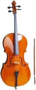 Imseigo 4/4 Cello Case Set, Full-size Cello Kit with Bow Rosin Bag for Adult Learner Stage Performances Solid Wood All Accessories Included (Natural)