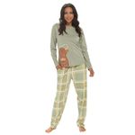 Daisy Dreamer Pyjama Set Women's Cotton Jersey Pyjamas Lounge Wear Long Sleeve Grey PJs, Highland Cow Small