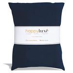 Happyluxe Travel Pillow, Airplane Pillow for Men and Women, Machine Washable, Breathable, Softer Than Cotton, 17" x 13", Made in The USA - Navy Blue