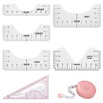 7pcs T-Shirt Ruler Guide Set, T-Shirt Alignment Rulers to Center Designs, Craft Ruler With Guiding Tool for Vinyl Placement Heat Press Cricut Sublimation, Suitable for Adult Youth Toddler Infant