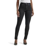 Lee Women's Ultra Lux Comfort with Flex Motion High Rise Skinny Jean, Black, 14