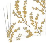 Entertaining with Caspari Berry Branches Paper Cocktail Napkin, White and Gold, Pack of 20