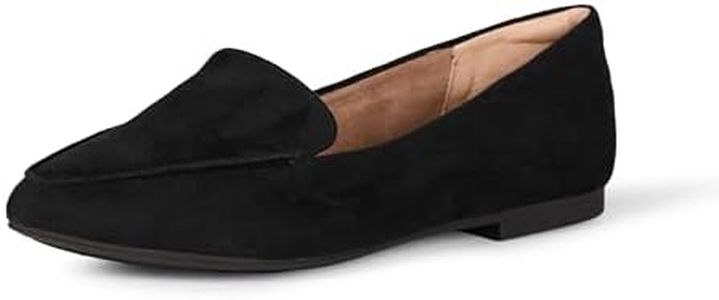 Amazon Essentials Women's Loafer Flat, Black Microsuede, 9