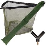 DNA NEW NGT 36" Green Carp Coarse Fishing Landing Net with Strong Metal Spreader Block and Stink Storage Bag