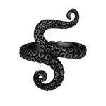 Black Octopus Pinky Ring Size 7 Gothic Cool Finger Rings For Women Teens