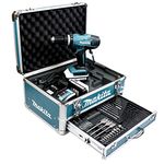 Makita Cordless Impact Driver - Drill Kit 18 V LI-ION 1.3Ah 13 mm Diameter (2 Batteries + hp457dwex4 Accessory Kit)