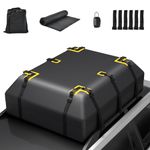 HOMFME 15/21 Cubic Feet Car Roof Bag, Waterproof PVC Rooftop Cargo Carrier Box with Non-Slip Mat, Door Hooks, Straps & Combination Lock, Roofing Luggage Storage Bag (21 Cubic Ft/600L, Black)