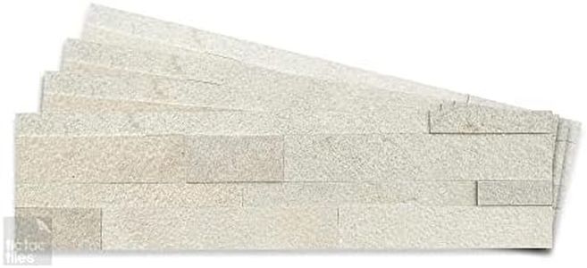 Tic Tac Tiles Peel and Stick Self Adhesive Removable Stick On Kitchen Backsplash Bathroom 3D Stone Tiles (12-Sheet) (Stone Beige)