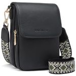 BOSTANTEN Cell Phone Purse Crossbody Bag for Women Trendy Leather Triple Compartment Crossbody Wallet Purses