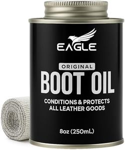 Eagle Leather Boot Oil for Work Boots, Cowboy Boots, & Shoes - Includes Applicator & Premium Towel - All-Natural Deep Leather Conditioner(8.45oz)