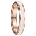 VAKKI 4mm Rose Gold Rings Mother of Pearl Shell Tungsten Engagement Band Size 7
