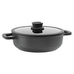 BergHOFF – Leo Stone - Cast Aluminium Two Handled Non-Stick Sauté Pan with Lid – Black – 28cm