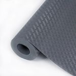 Drawer Liners, Hersvin 50cmx600cm Kitchen Shelf Liners Non-Adhesive Cabinet Mats Cupboard Protector EVA Plastic Lining Waterproof Washable Wipeable Anti-Slip Mats (Gray/Crossed Stripe)