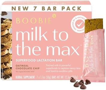 Boobie Bar Superfood Oatmeal Chocolate Chip Lactation Bar for Breastfeeding Moms to Increase Milk Supply | #1 Selling Lactation Snack Bars | Vegan, Fenugreek-Free, Gluten-Free, Dairy-Free (7 Bars)
