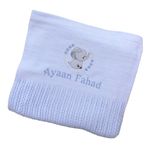 The Pyjama Party Personalised Baby Cellular Blanket with Embroidered Animal Motif 110cm x 70cm 100% Cotton Ideal Baby Gift