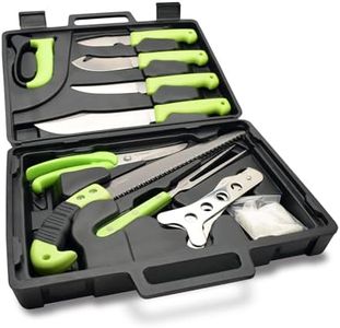 HME 12-Piece Deluxe Field Dressing Kit | Durable Portable Weather-Resistant Versatile Game Processing Knife Set for Hunting & Archery