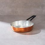 P-TAL Copper Frypan 9" Naturally Non Stick Fry Pan Tin Coated 100% Copper No Teflon and Chemical Coating Ptal Utensils for Kitchen