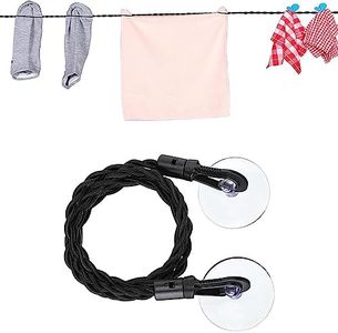 Portable Travel Clothes Washing Line Clothesline Extendable Elastic Clothesline Cup with Hooks Suction Cup Clothes Line for Outdoors Camping Laundry Hanging Line