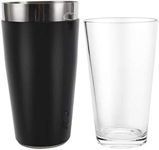 Boston Cocktail Shaker, 16 fl oz Glass and 26 fl oz Stainless Steel with Rubber Sleeve