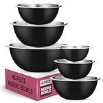 Stainless Steel Mixing Bowls (Set of 6) Stainless Steel Mixing Bowl Set - Easy To Clean, Nesting Bowls for Space Saving Storage, Great for Cooking, Baking, Prepping