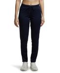 Jockey Women's Microfiber Fabric Straight Fit Trackpant with Stay Fresh and Stay Dry Technology_Style_MW54_Peacoat_L