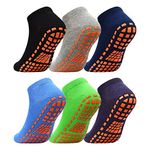 ELUTONG Anti-Skid Socks Trampoline Socks for Kids 6 Pairs Non Slip Bounce House Non Slip Socks for Teenagers