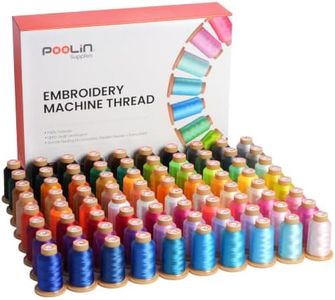 Poolin Richword 800M 80 Colors Embroidery Machine Thread,40WT(108D/2) Polyester Embroidery Machine Thread Set,800M Each Thread Spool,Each Roll for Embroidery Machines and Sewing Machines