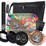 Rolling Tray Bundle Kit Set - Large Smell Proof Bag, Rolling Tray, Ashtray, Four Piece Tobacco Crusher and More - Smoking Accessories - Tobacco Accessories