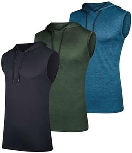3 Pack: Big & Tall Men’s Dry Fit Moisture Wicking Hooded Tank Top Active Athletic Hoodie Pullover Workout Running Fitness Gym Sports Bodybuilding Casual Outdoor Muscle top - Set 2, 4XLT