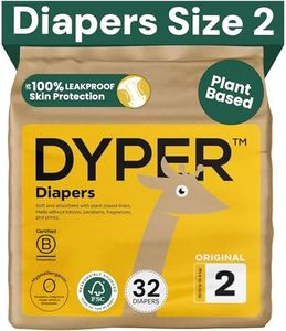 DYPER - Baby Diapers Hypoallergenic Cloth Alternative Day & Overnight Protection - Made with Plant-Based* & Honest Ingredients - Size 2 (32 Count)