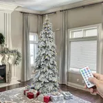 YITAHOME Pre-Lit Flocked Drooping P
