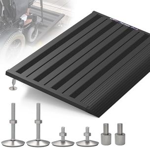 Nuvium Threshold Ramp for Doorways, Adjustable Height 2.6"-6" Aluminum Wheelchair Ramp with Heightening Screws and Swivel Angle Leg, 1100lbs Load Capacity, 22”x36 Curb Ramp for Trolley,Power Chairs