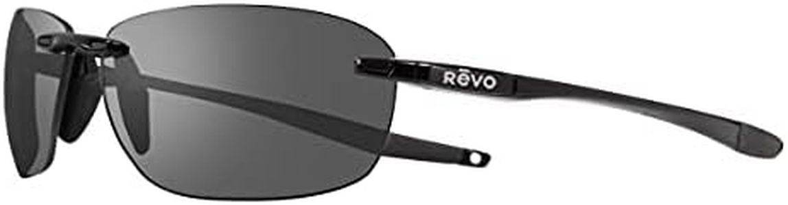 Revo Sunglasses Descend Fold: Polarized Lens Filters UV, Small Rimless Foldable Rectangle Frame (Black Frame with Graphite Lens)